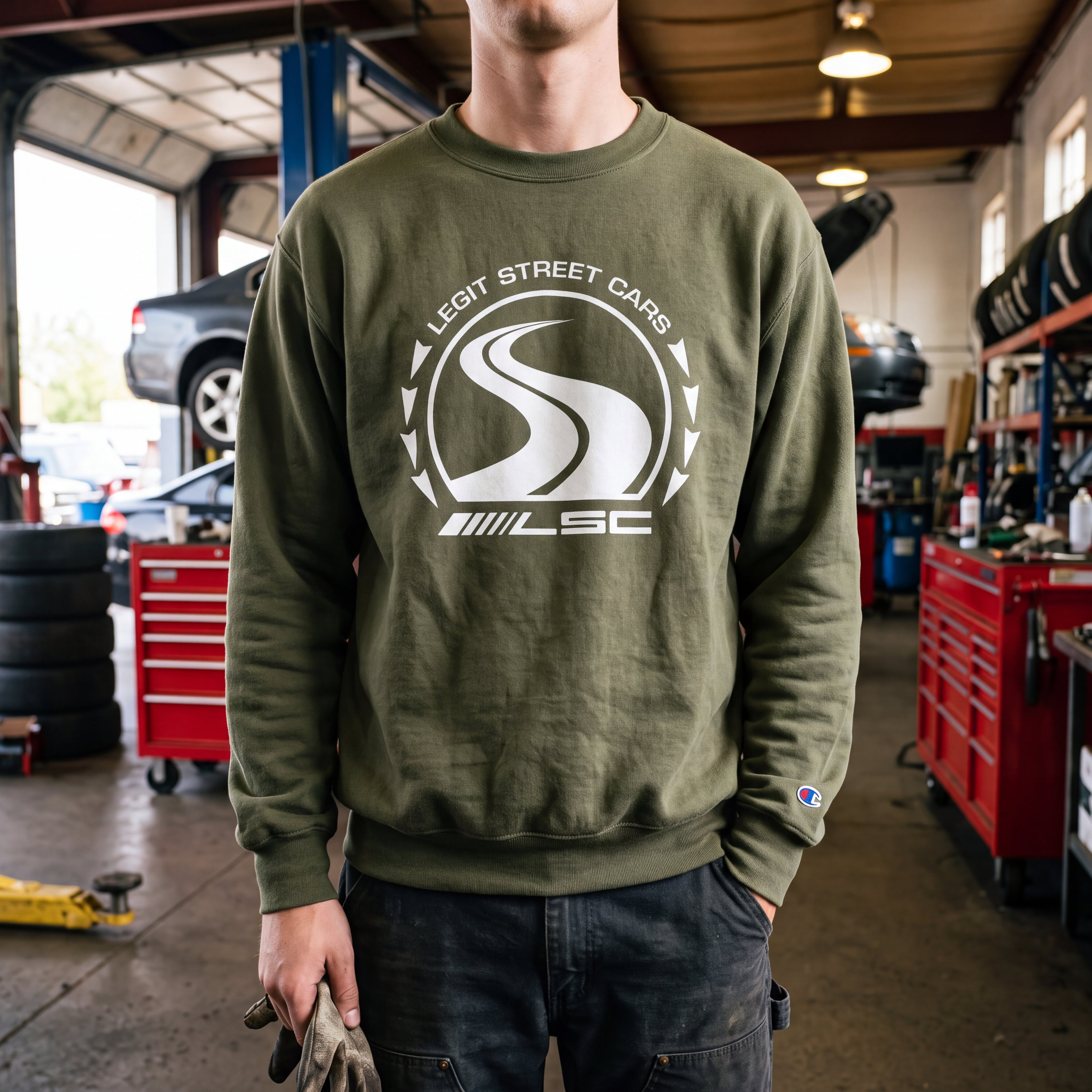 Classic White Logo LSC Crewneck