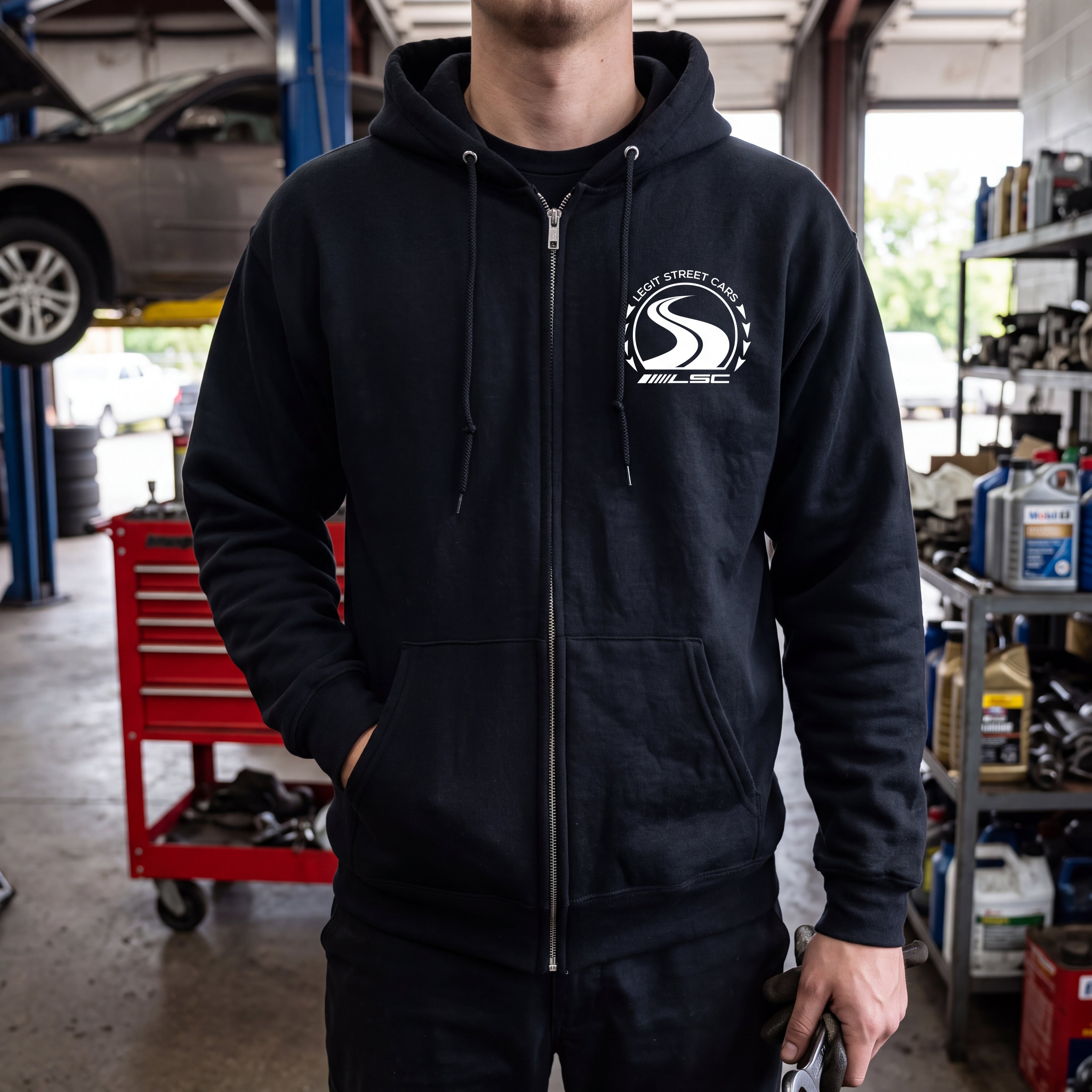 LSC Classic White Logo Full-Zip Champion Hoodie