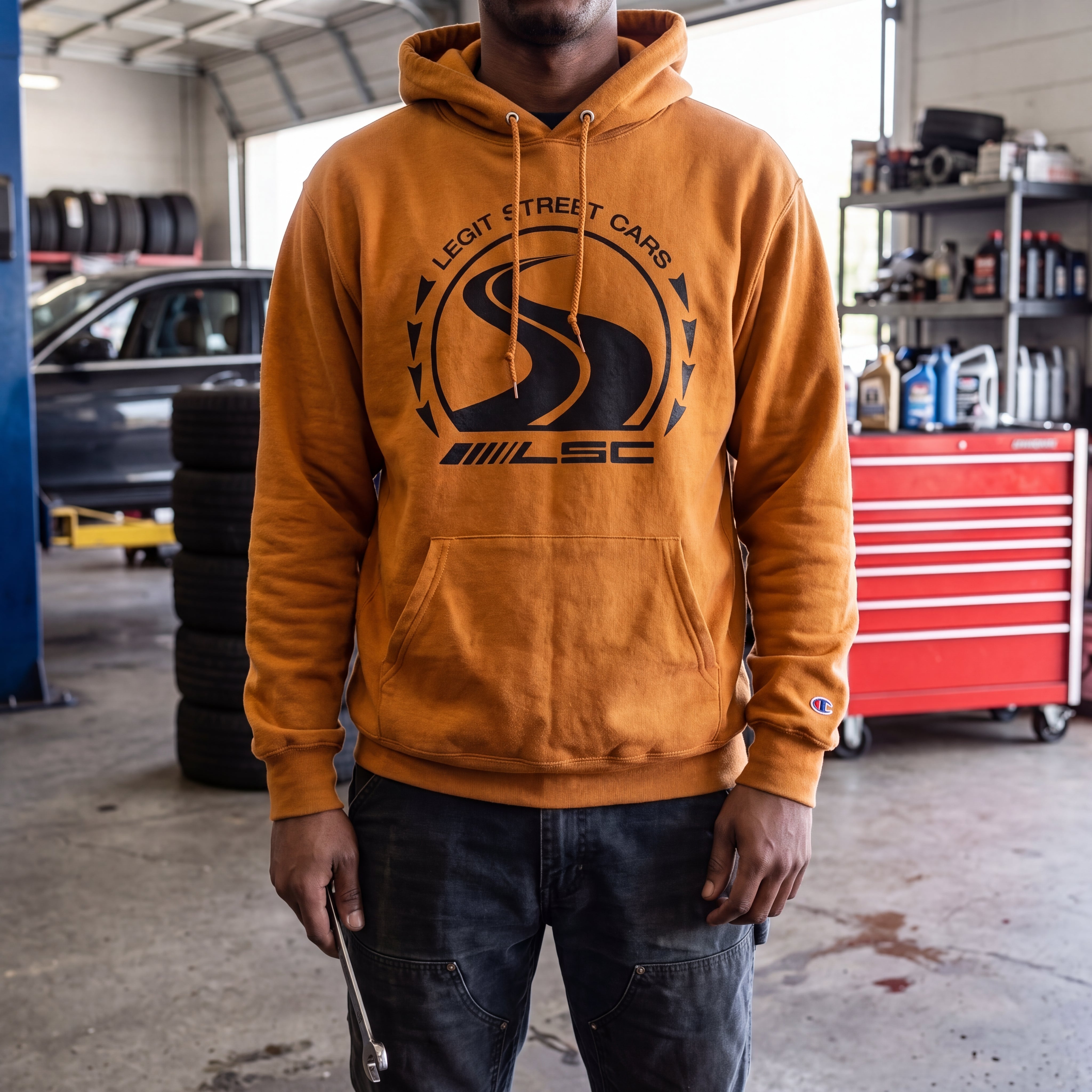 LSC Classic Black Logo Champion Hoodie