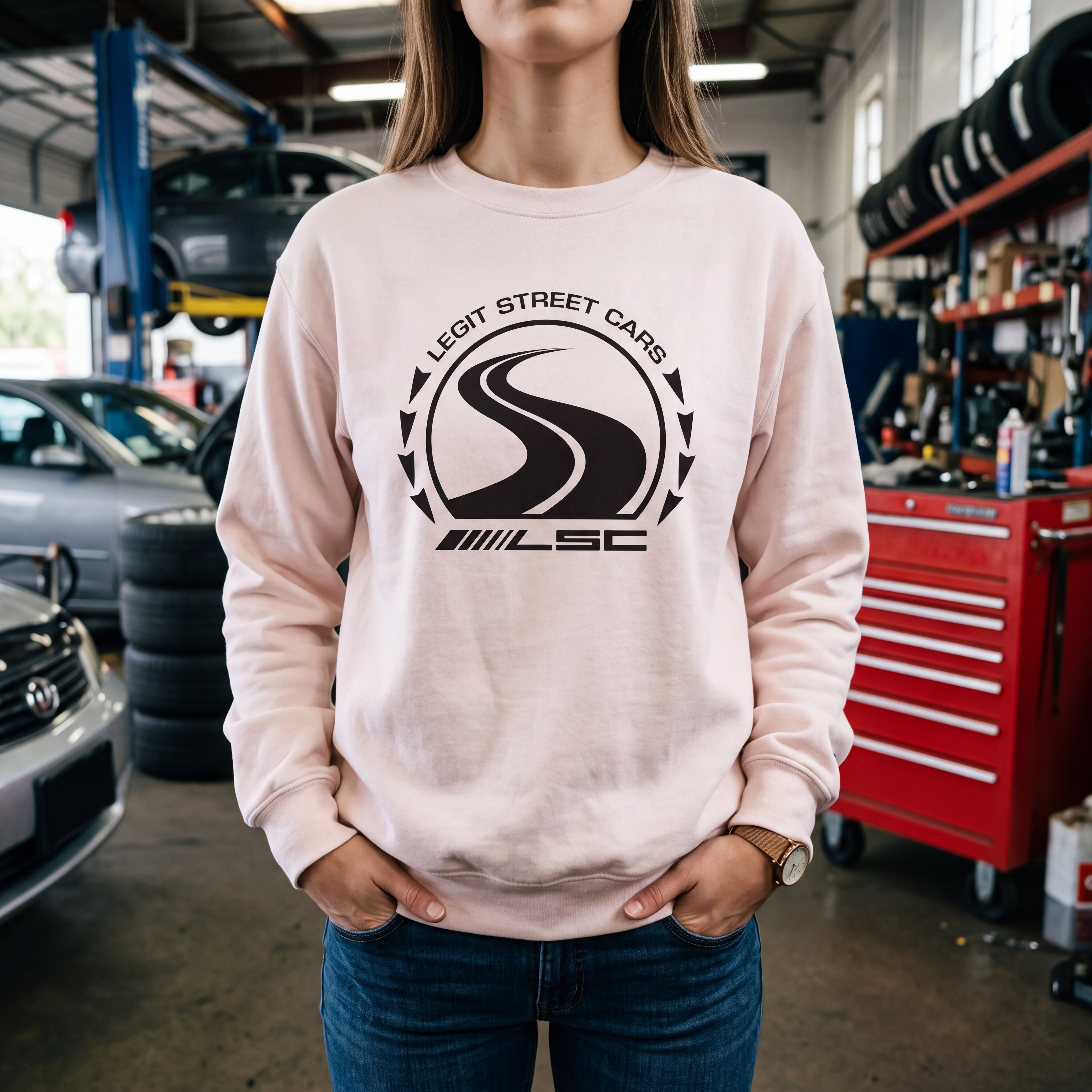 Classic Black Logo LSC Crewneck